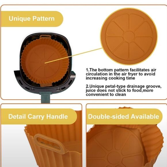 Silicone Round Air Fryer Liners. NIB - Picture 4 of 5